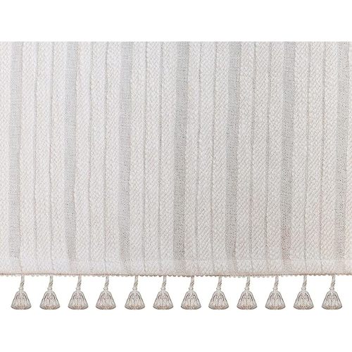 Crane Baby Boho Crib Skirt, 100% Cotton Wrap Around Baby Crib Skirting with Tassels, Natural White, Fits Standard Cribs, 28” x 52” x 16”, Neutral Crib Skirt