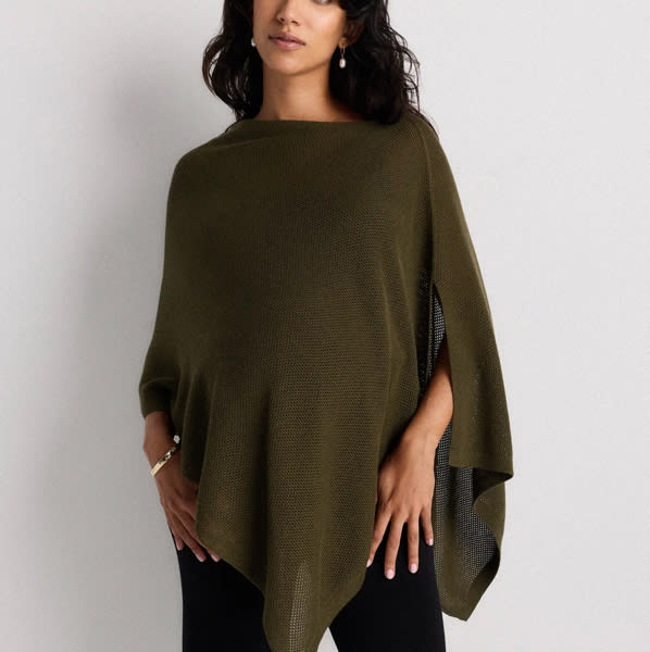 Lightweight Cotton Cashmere Nursing Shawl in Olive