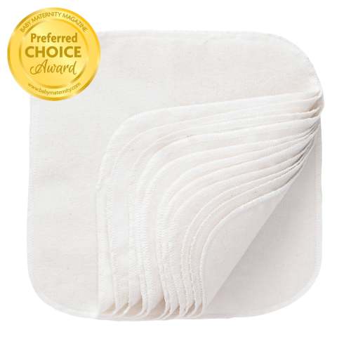 Natural Cotton Washable Baby Wipes - 12 Per Package – NuAngel, Inc.