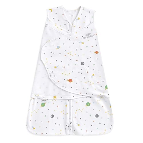 HALO 100% Cotton Sleepsack Swaddle, 3-Way Adjustable Wearable Blanket, TOG 1.5, Space, Newborn, 0-3 Months - Newborn (Pack of 1)