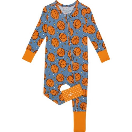 Slam Dunk Fitted Convertible One-Piece Pajamas, 3-6M