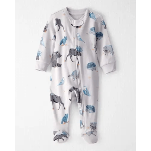 Baby Organic Cotton Sleep & Play Pajamas in Midnight Forest Print - Little Planet | Carter's