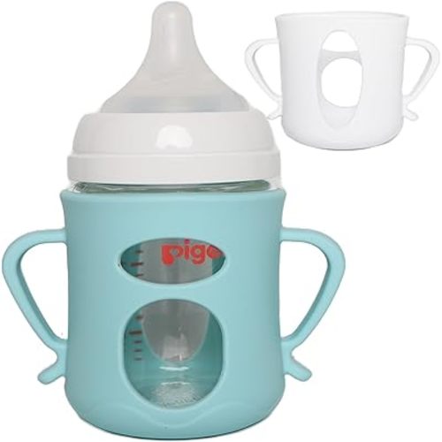 for Pigeon Glass Baby Bottle Silicone Holder, Compatible with 5.4 oz, Designed Exclusively for Glass Baby Bottles. (5.04oz) 2pcs