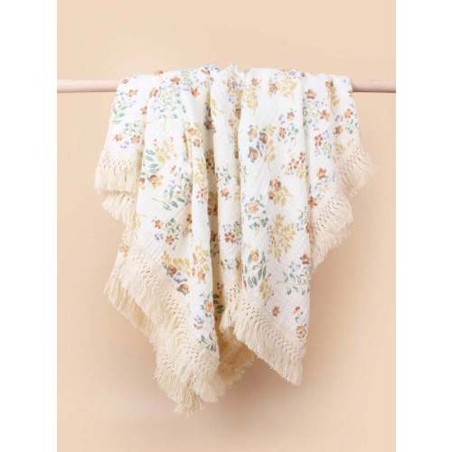 1pc Baby Cotton Printed Tasseled Swaddle Blanket, Stroller Cover for Sale Australia| New Collection Online| SHEIN Australia