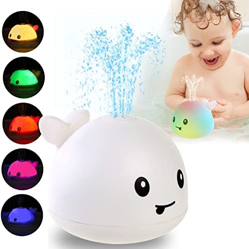 Baby Bath Toys, Baby Toys Whale, Light Up Bath Toys, Sprinkler Bathtub Toys for Toddlers Infant Kids Boys Girls, Spray Water Bath Toy, Pool Bathroom Baby Toy