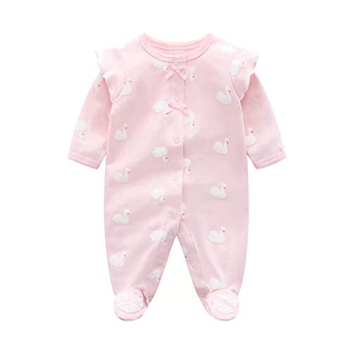 Baby One Piece Romper Soft Cotton Sleepwear Footed Jumpsuit for 0-12 Month Infant