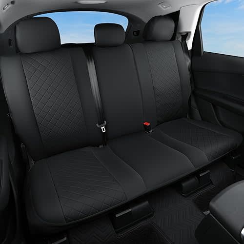 GIANT PANDA Rear Bench Back Seat Cover for Cars, SUV (Black)