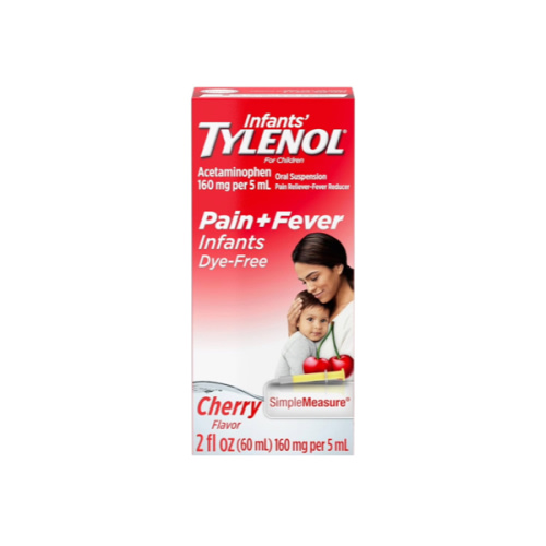 Amazon.com: Tylenol Infants Oral Suspension with 160 mg Acetaminophen, Pain and Fever Relief for Sore Throat, Headache, and Toothache Liquid Medicine for Kids, Dye-Free, Cherry Flavor, 2 FL OZ