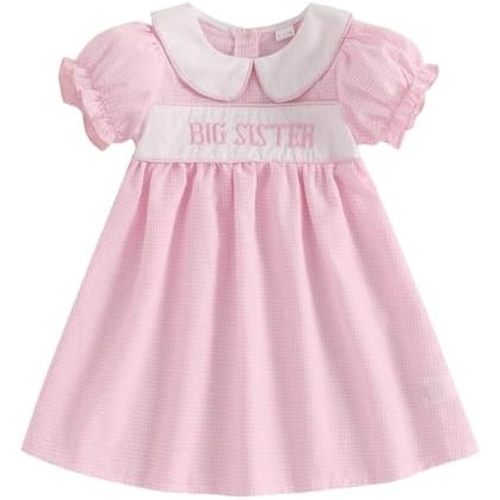 Big Sister Little Sister Matching Outfits Baby Girl Smocked Rompe Dress