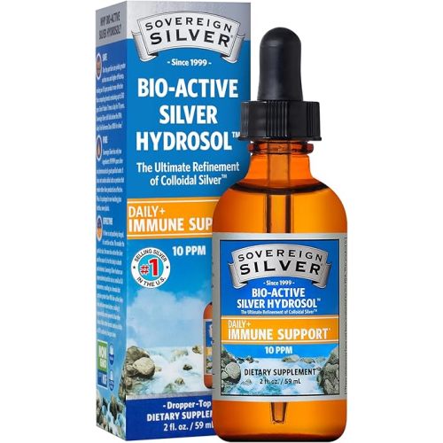 Sovereign Silver Bio-Active Silver Hydrosol- Colloidal Silver Liquid - 2oz - Dropper