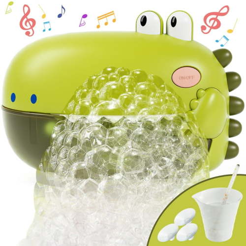 Lehoo Castle Bath Toys,Toddler Bath Bubble Machine, Bathtub Toy Dinosaur, Bubble Maker with 12 Songs, Bathtime Shower Bath Wall Toy for Boys Girls