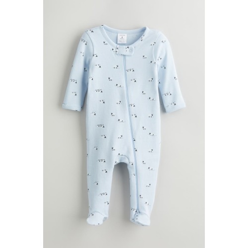 Print Zip Cotton Footie