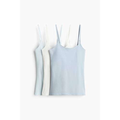Women's Light blue/white MAMA 3-Pack Nursing Camisole Tops | H&M US