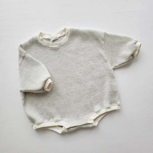 Oversize Solid Waffle Bodysuit Romper – August + Willow