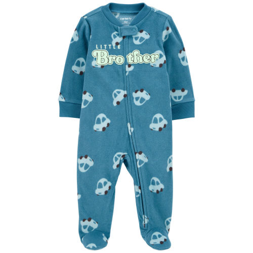 Baby Little Brother Fleece Zip-Up Footie Sleep & Play Pajamas