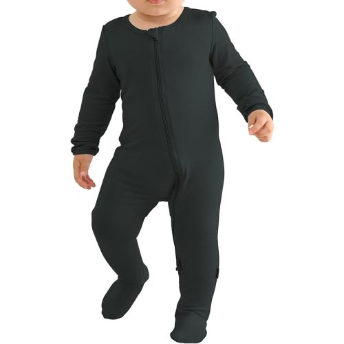 Long Sleeve Baby Footies Bamboo Rayon Romper Infant Double Zipper One-Piece Clothes Boys Girls Outfits