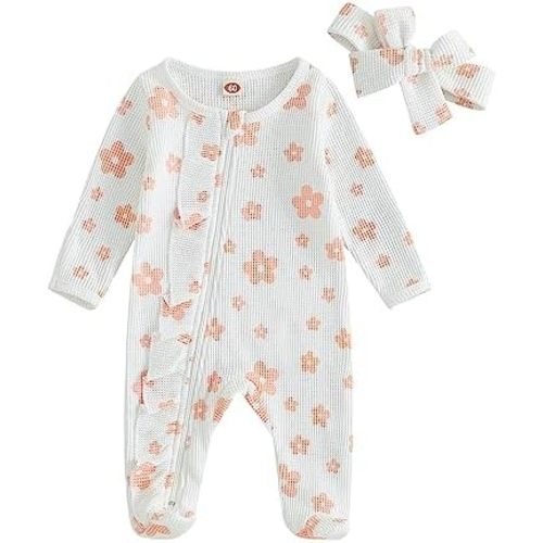 CIYCUIT Baby Girls Cactus Footies Newborn Zip Up Onesie Romper