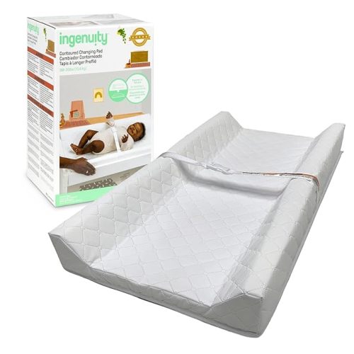Summer by Ingenuity Contoured Changing Pad – Includes Waterproof Changing Liner and Safety Fastening Strap with Quick-Release Buckle