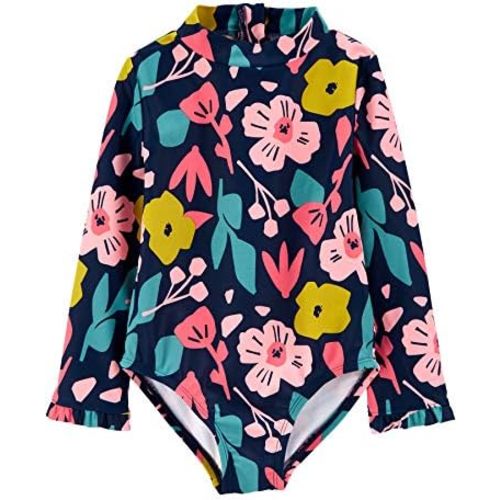 Simple Joys by Carter's Girls' Long Sleeve Zipper One Piece Swimsuit