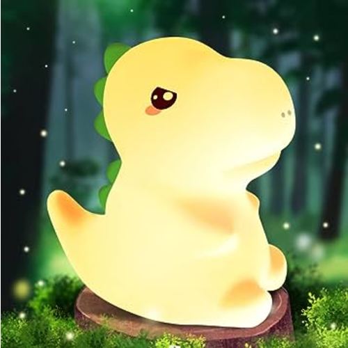 One Fire Dinosaur Night Light for Kids, 16 Color Changing Kids Night Light, Silicone Dinosaur Room Decor for Boys Night Light, Portable Battery Baby Night Light Dinosaur Lamp, Cute Lamp Dinosaur Gifts
