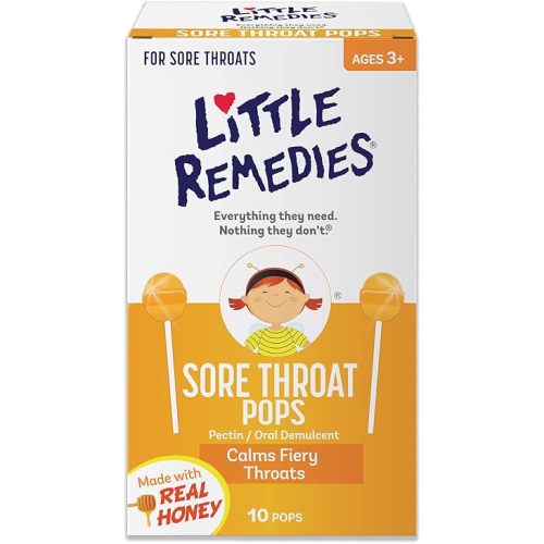 Little Remedies Sore Throat Pops, Made With Real Honey, 10 Count(Pack of 1)
