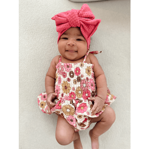 Muslin Smocked Bubble w/ Skirt, Retro Floral