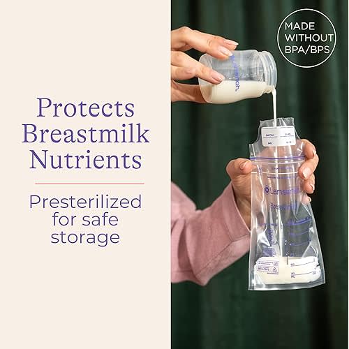 Lansinoh Breastmilk Storage Bags, 150 Count, Baby Essentials, Fast Freeze & Thaw Breast Milk Bags for Baby Bottle Feeding, Superior Strength & Stretch, 6 Ounce