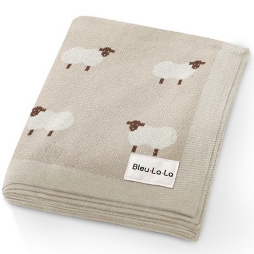 100% Luxury Cotton Knit Swaddle Receiving Blanket for Newborns and Infant Boys and Girls, Color: Sheep - khaki