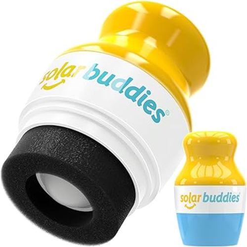 Solar Buddies Sunscreen Applicator - Single Blue - Refillable Roll on Sponge Sunscreen, Suncream & Lotion Applicator For Kids, Adults & Families - Holds 3.4fl oz, Perfect Size for Travel