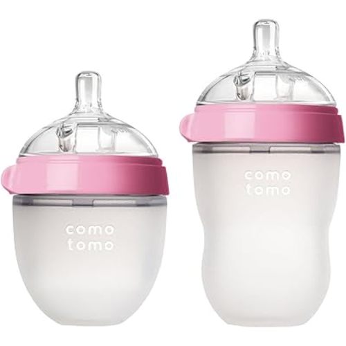 Comotomo Natural Feel Bundle - 2 Items (Pink, 5oz + 8oz)