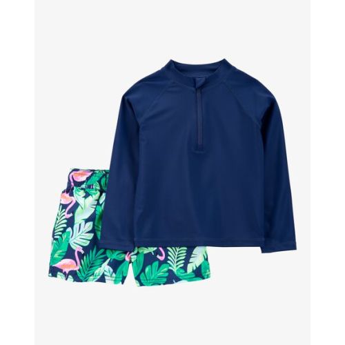 Baby 2-Piece Tropical Flamingo Rashguard & Swim Trunk Set - Carter's | Carter's
