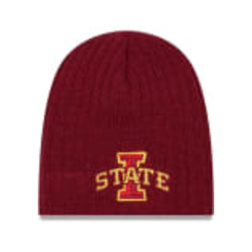 New Era Iowa State Cyclones CARDINAL Evergreen Mini Fan Baby Knit Hat - 59027326