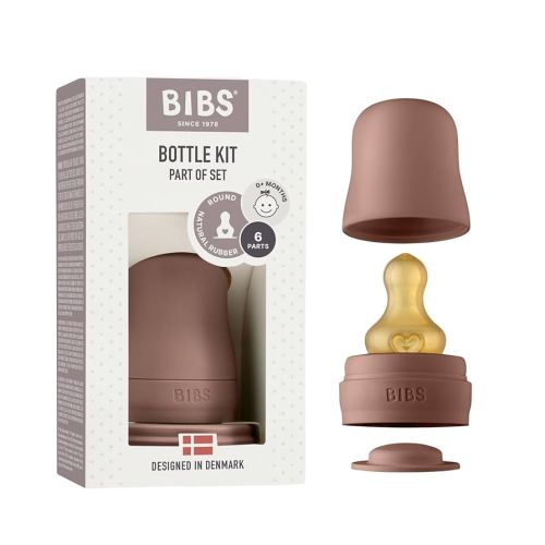 BIBS Baby Bottle Kit | BPA Free Natural Rubber | Made in Denmark | Woodchuck