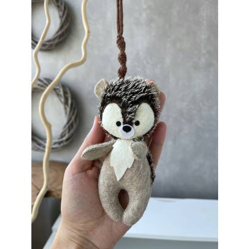 Woodland stroller mobile / Forest animals stroller toys set / Pram accessory/ Stroller lanyard/ Pram felt toy/ neutral gender gift.