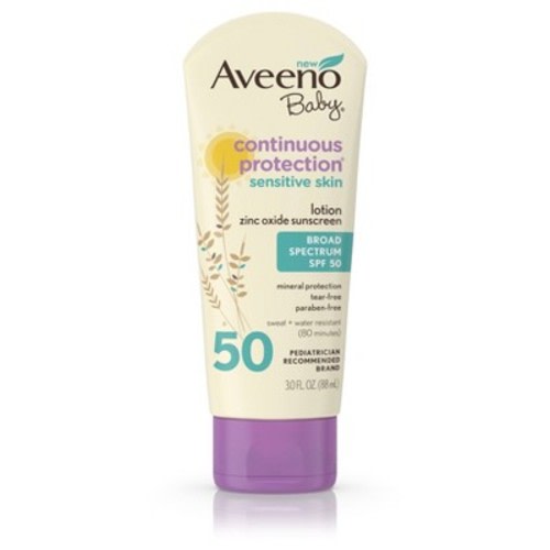 Aveeno Baby Continuous Protection Zinc Oxide Mineral Sunscreen - Spf 50 - 3 Fl Oz