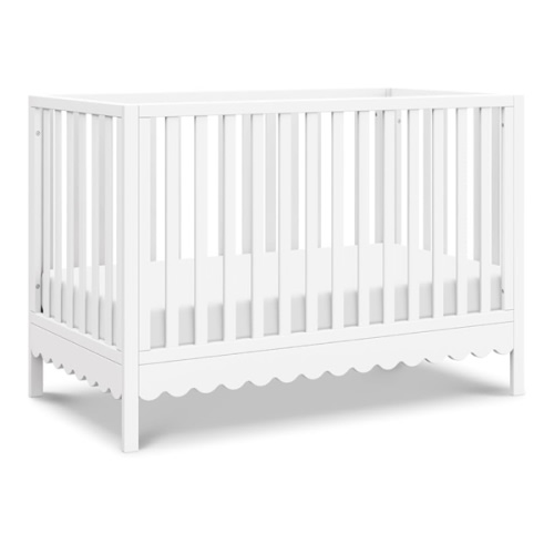 DaVinci Sammy Scallop 4-in-1 Convertible Crib in White, GREENGUARD Gold Certified