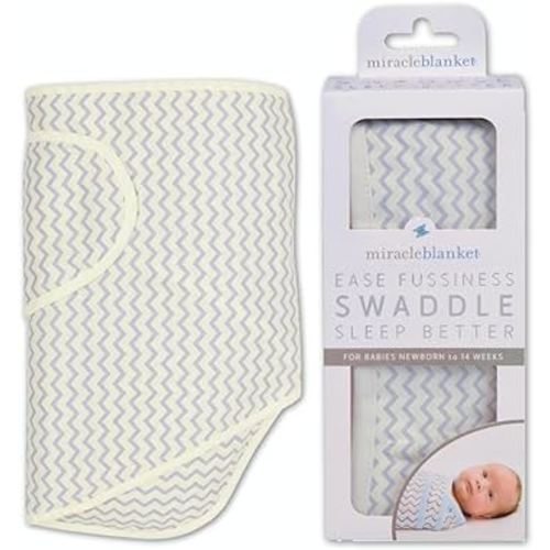 Miracle Blanket Swaddle Wrap - Newborn Essential Baby Blanket - Soft Sleep Sack Ideal for Newborns and Infants (Yellow & Gray Chevron)