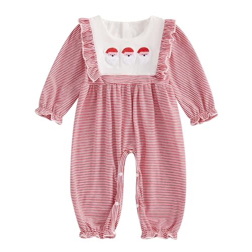 Doisbetthsay Baby Girl First Christmas Outfit My 1st Christmas Newborn Romper Long Sleeve Jumpsuit Infant Santa Outfit