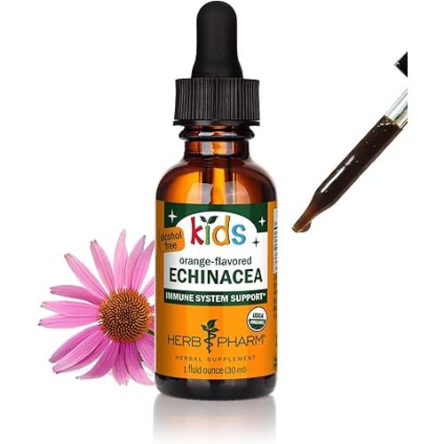 Herb Pharm Kids Certified-Organic Alcohol-Free Echinacea Glycerite Liquid Extract, 1 Ounce
