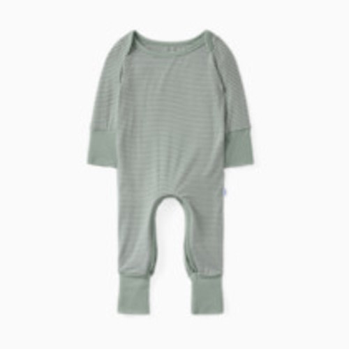 Little Sleepies Lap Shoulder Crescent Zippy Footie - Willow Stripe, 0-3 M