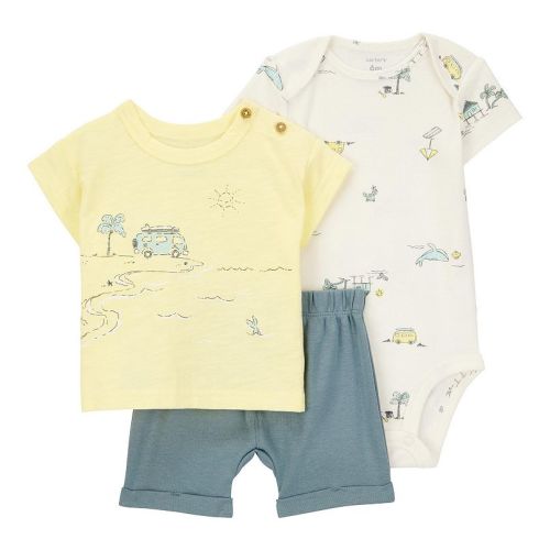 Baby Boy Carter's 3-piece Beach Tee, Bodysuit and Shorts Outfit Set