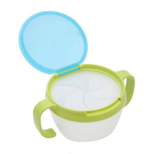 Toddler Snack Cups, Snack Cups for Toddlers Spill Proof, Portable Baby Treat Holders with Double Handle Dust Proof Lid for Children Baby Toddlers(Blue)
