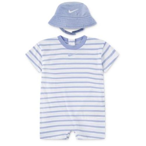 Baby Boys Short Sleeve Romper with Bucket Hat