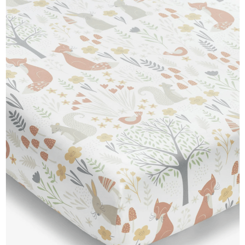 Forest Animals Organic Cotton Fitted Crib Sheet | The Company Store