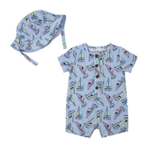 Baby Essentials Baby Boys 2-pc. Short Sleeve Romper