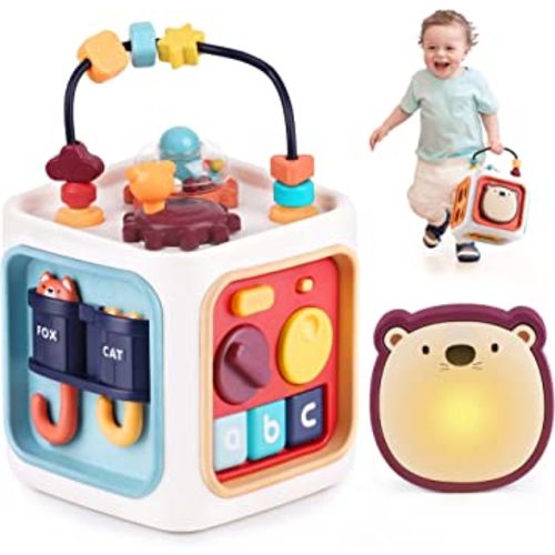 iPlay, iLearn Baby Learning Activity Cube, Montessori Sensory Toys for Toddlers 1-3, Infant Educational Busy Center, Travel Carseat Toy, Birthday Gifts for 6 9 12 18 Month, 1 2 3 Year Old Boys Girls