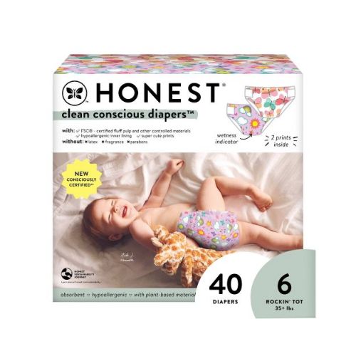 The Honest Company Clean Conscious Disposable Diapers Sky's The Limit & Wingin' It - Size 6 - 40ct