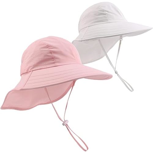 PESAAT Baby Sun Hat Unisex Sun Protection Summer Bucket Hats UPF 50+ Infant Toddler Beach Cap