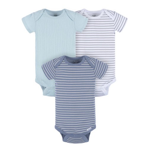 Gerber Baby Neutral Short Sleeve Bodysuits, 3-Pack, Sizes Newborn - 24 Months