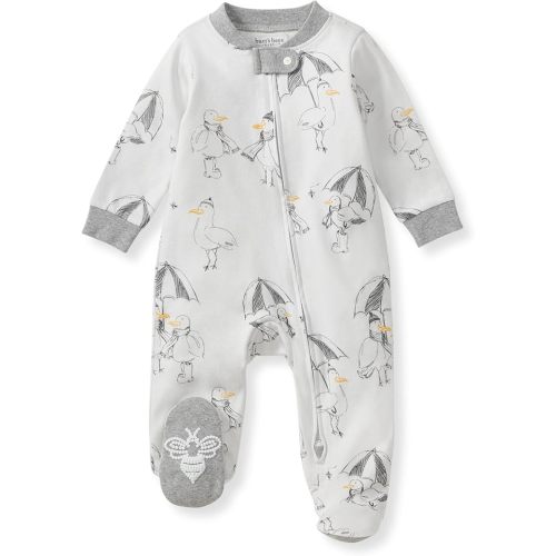 Burt's Bees Baby Baby Girls Pajamas, Zip Front Non-Slip Footed Sleeper Pjs, 100% Organic Cotton